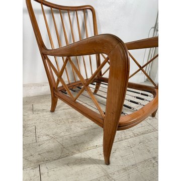 COPPIA POLTRONA PAOLO BUFFA ANNI 40 LEGNO DESIGN VINTAGE ARMCHAIR