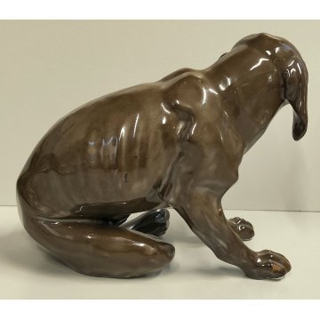 ANTICA STATUA CERAMICA Galluba & Hofmann EPOCA 900 scultura FIGURA Cane Setter