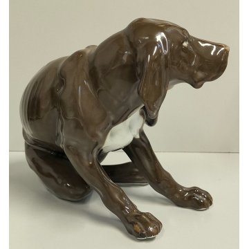 ANTICA STATUA CERAMICA Galluba & Hofmann EPOCA 900 scultura FIGURA Cane Setter