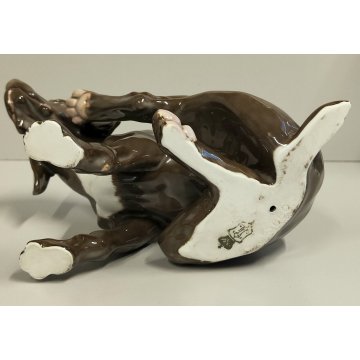 ANTICA STATUA CERAMICA Galluba & Hofmann EPOCA 900 scultura FIGURA Cane Setter