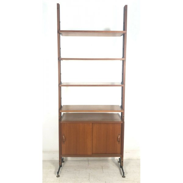 LIBRERIA MODULARE A GIORNO STANDING WALL UNIT BOOKSHELF DESIGN ANNI 50/60  VINTAG