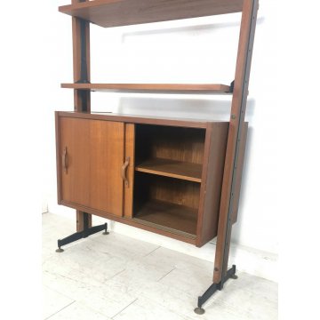 LIBRERIA MODULARE A GIORNO STANDING WALL UNIT BOOKSHELF DESIGN ANNI 50/60 VINTAG