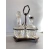 VINTAGE SET MENAGE CONDIMENTO TAVOLA CRISTALLO METALLO SILVERPLATED PUNZONE '40