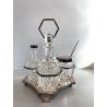 VINTAGE SET MENAGE CONDIMENTO TAVOLA CRISTALLO METALLO SILVERPLATED PUNZONE '40