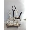 VINTAGE SET MENAGE CONDIMENTO TAVOLA CRISTALLO METALLO SILVERPLATED PUNZONE '40