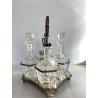 VINTAGE SET MENAGE CONDIMENTO TAVOLA CRISTALLO METALLO SILVERPLATED PUNZONE '40