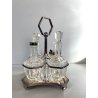 VINTAGE SET MENAGE CONDIMENTO TAVOLA CRISTALLO METALLO SILVERPLATED PUNZONE '40