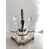 VINTAGE SET MENAGE CONDIMENTO TAVOLA CRISTALLO METALLO SILVERPLATED PUNZONE '40