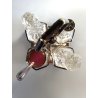 VINTAGE SET MENAGE CONDIMENTO TAVOLA CRISTALLO METALLO SILVERPLATED PUNZONE '40