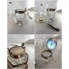VINTAGE SET MENAGE CONDIMENTO TAVOLA CRISTALLO METALLO SILVERPLATED PUNZONE '40