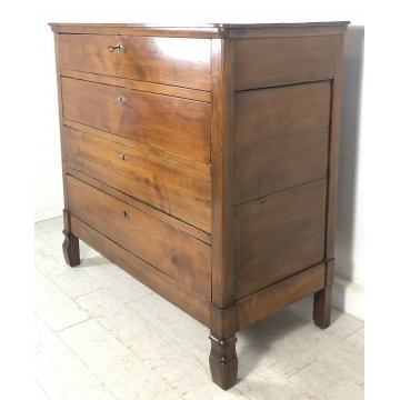 ANTICO COMÒ LEGNO NOCE 4 CASSETTI 1800 MOBILE EPOCA LUCIDATO CASSETTONE OLD CASA