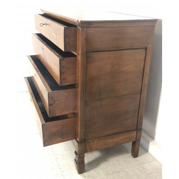 ANTICO COMÒ LEGNO NOCE 4 CASSETTI 1800 MOBILE EPOCA LUCIDATO CASSETTONE OLD CASA