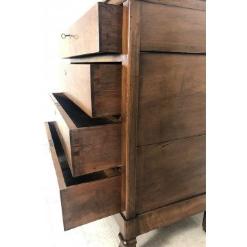 ANTICO COMÒ LEGNO NOCE 4 CASSETTI 1800 MOBILE EPOCA LUCIDATO CASSETTONE OLD CASA