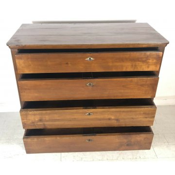 ANTICO COMÒ LEGNO NOCE 4 CASSETTI 1800 MOBILE EPOCA LUCIDATO CASSETTONE OLD CASA