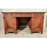 ANTICO SCRITTOIO Liberty EPOCA 1900 SCRIVANIA da CENTRO legno ROVERE PELLE desk
