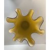 VASO VINTAGE FAZZOLETTO DESIGN Venini VETRO MURANO OPALINO AMBRA 23 cm/h '80