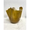 VASO VINTAGE FAZZOLETTO DESIGN Venini VETRO MURANO OPALINO AMBRA 23 cm/h '80