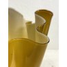 VASO VINTAGE FAZZOLETTO DESIGN Venini VETRO MURANO OPALINO AMBRA 23 cm/h '80