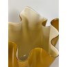 VASO VINTAGE FAZZOLETTO DESIGN Venini VETRO MURANO OPALINO AMBRA 23 cm/h '80