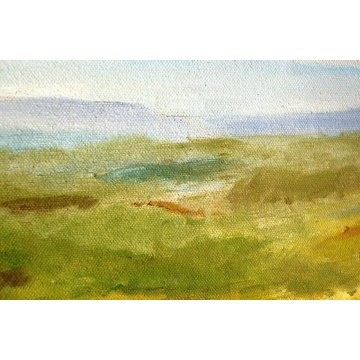 QUADRO DIPINTO OLIO TELA Franco Giorgi LONTANO ORIZZONTE PAESAGGIO LUCCA 1976