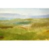 QUADRO DIPINTO OLIO TELA Franco Giorgi LONTANO ORIZZONTE PAESAGGIO LUCCA 1976