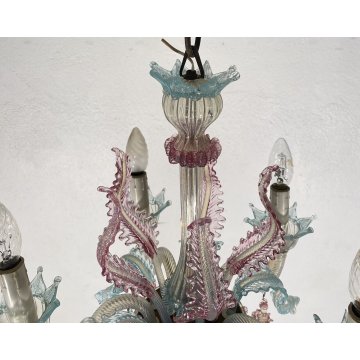 PICCOLO LAMPADARIO VETRO MURANO CLASSICO ANNI 50/60 VINTAGE CHANDELIER GLASS