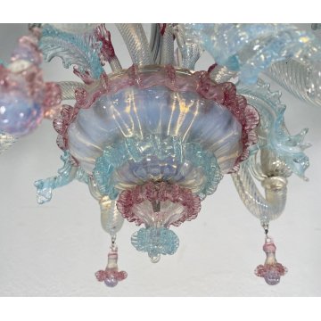 PICCOLO LAMPADARIO VETRO MURANO CLASSICO ANNI 50/60 VINTAGE CHANDELIER GLASS