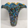GRANDE VASO tipo Millefiori VETRO Murano DESIGN a Conchiglia SOFFIATO Murrina