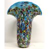 GRANDE VASO tipo Millefiori VETRO Murano DESIGN a Conchiglia SOFFIATO Murrina