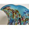 GRANDE VASO tipo Millefiori VETRO Murano DESIGN a Conchiglia SOFFIATO Murrina