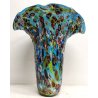 GRANDE VASO tipo Millefiori VETRO Murano DESIGN a Conchiglia SOFFIATO Murrina