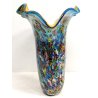 GRANDE VASO tipo Millefiori VETRO Murano DESIGN a Conchiglia SOFFIATO Murrina