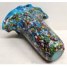 GRANDE VASO tipo Millefiori VETRO Murano DESIGN a Conchiglia SOFFIATO Murrina