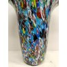 GRANDE VASO Millefiori VETRO firmato Murano DESIGN a Conchiglia SOFFIATO Murrina