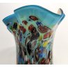 GRANDE VASO Millefiori VETRO firmato Murano DESIGN a Conchiglia SOFFIATO Murrina