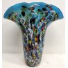 GRANDE VASO Millefiori VETRO firmato Murano DESIGN a Conchiglia SOFFIATO Murrina
