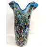 GRANDE VASO Millefiori VETRO firmato Murano DESIGN a Conchiglia SOFFIATO Murrina