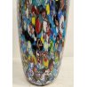 GRANDE VASO Millefiori VETRO firmato Murano DESIGN a Conchiglia SOFFIATO Murrina