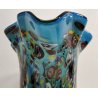 GRANDE VASO Millefiori VETRO firmato Murano DESIGN a Conchiglia SOFFIATO Murrina