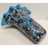 GRANDE VASO Millefiori VETRO firmato Murano DESIGN a Conchiglia SOFFIATO Murrina