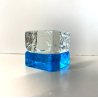 CUBO VETRO MURANO DESIGN Giusto Toso GOGO GOGI 6x6cm FERMACARTE PRESSEPAPIER '60