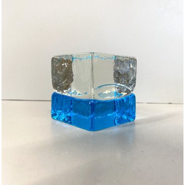 CUBO VETRO MURANO DESIGN Giusto Toso GOGO GOGI 6x6cm FERMACARTE PRESSEPAPIER '60