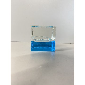 CUBO VETRO MURANO DESIGN Giusto Toso GOGO GOGI 6x6cm FERMACARTE PRESSEPAPIER '60