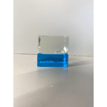 CUBO VETRO MURANO DESIGN Giusto Toso GOGO GOGI 6x6cm FERMACARTE PRESSEPAPIER '60