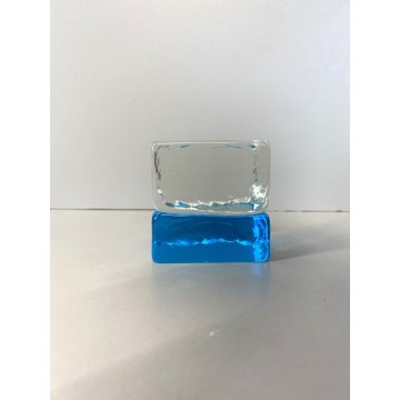 CUBO VETRO MURANO DESIGN Giusto Toso GOGO GOGI 6x6cm FERMACARTE PRESSEPAPIER '60