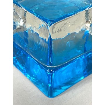 CUBO VETRO MURANO DESIGN Giusto Toso GOGO GOGI 6x6cm FERMACARTE PRESSEPAPIER '60