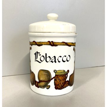 VASO CERAMICA con COPERCHIO CONTENITORE TABACCO DESIGN Galbiati Milano '60/'70