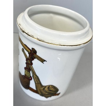 VASO CERAMICA con COPERCHIO CONTENITORE TABACCO DESIGN Galbiati Milano '60/'70