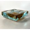 SVUOTATASCHE VINTAGE CRISTALLO AMBRA SOMMERSO MOLATO 12x12x4 cm POSACENERE '40