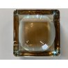SVUOTATASCHE VINTAGE CRISTALLO AMBRA SOMMERSO MOLATO 12x12x4 cm POSACENERE '40
